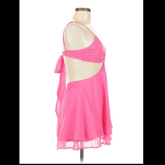 NWT Lucy in the Sky Hot Pink Cutout Party Dress Backless Sz M $85 MSRP - Picture 3 of 5